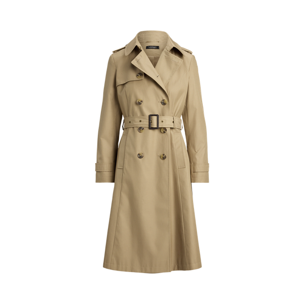 Sand Double-Breasted Cotton-Blend Trench Coat Lauren 2