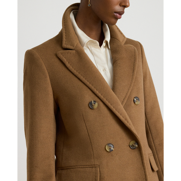 New Vicuna Double-Breasted Wool-Blend Coat Lauren 6