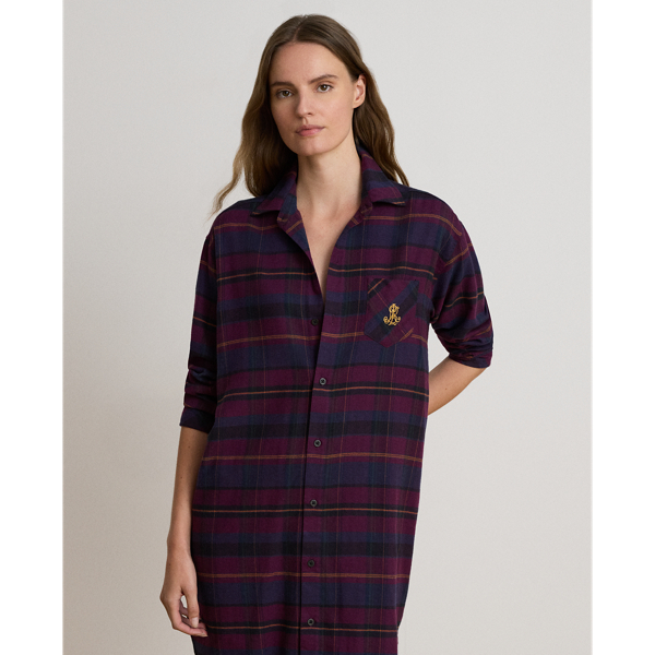Plaid Brushed Twill Sleep Shirt