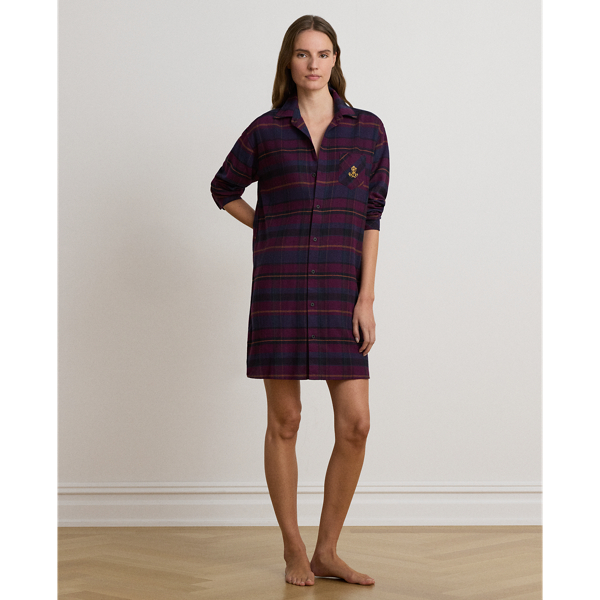 Plaid Brushed Twill Sleep Shirt