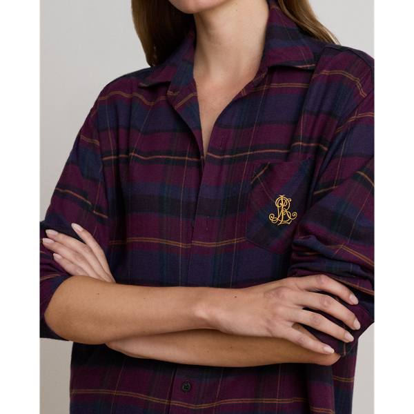 Plaid Brushed Twill Sleep Shirt