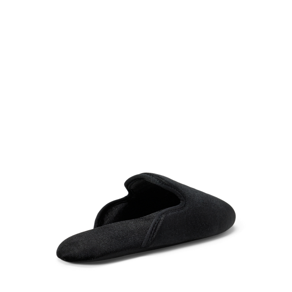 Chaussons en velours &agrave; monogramme