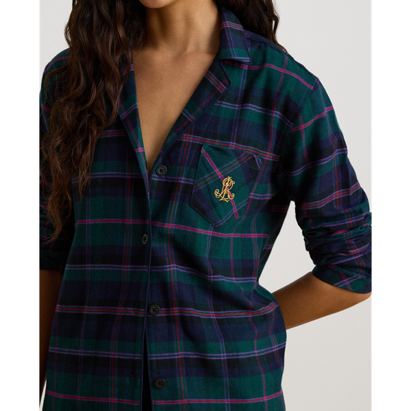 Pigiama scozzese corto in twill