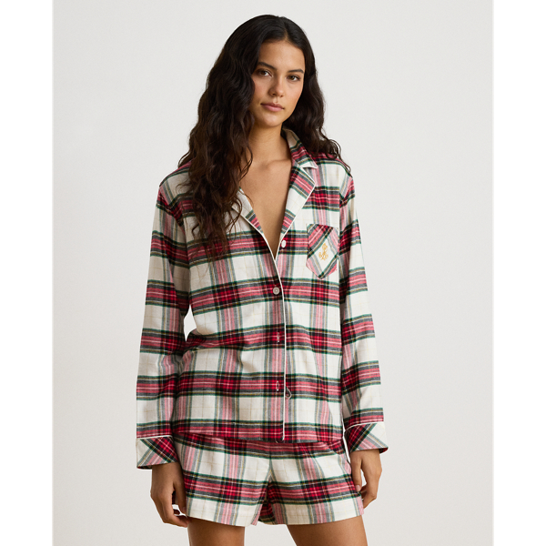 Plaid Brushed Twill Boxer Sleep Set