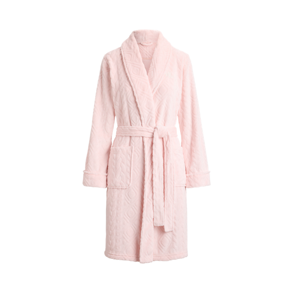  Peignoir en chenille motif Aran cisel&eacute;