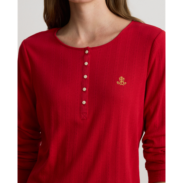 Plaid Cotton-Blend Henley Pyjama Set