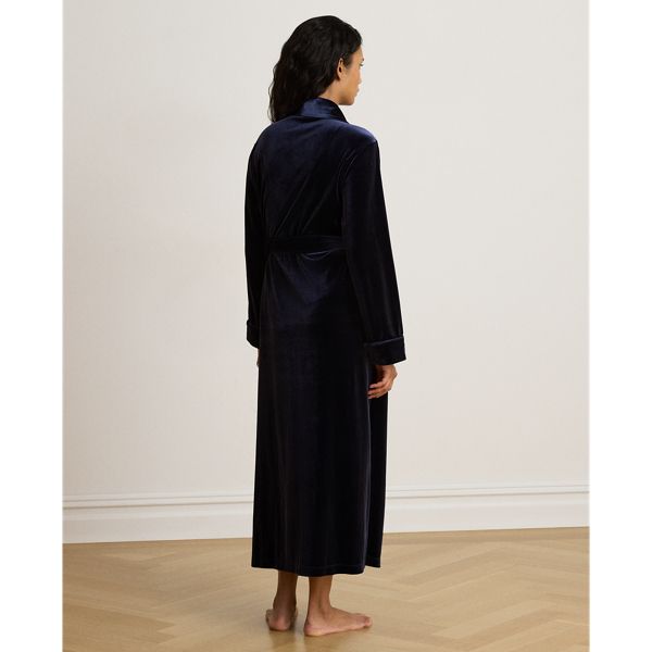 Velvet Long Shawl-Collar Robe