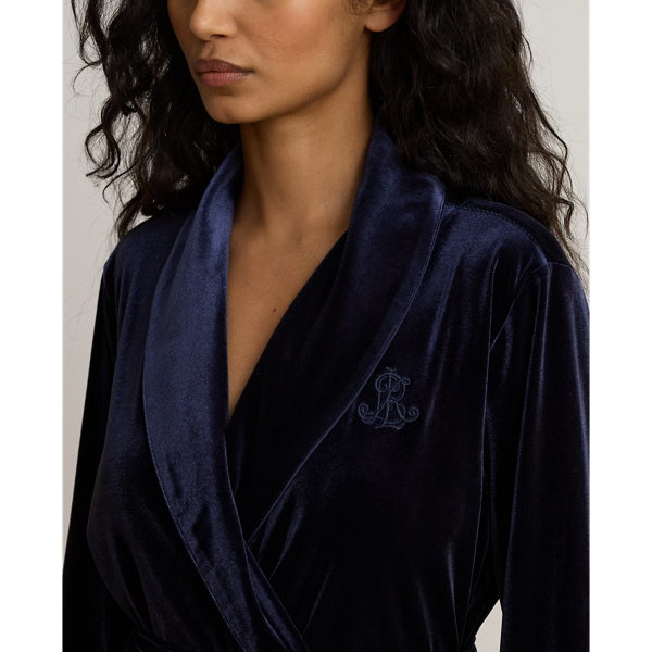 Velvet Long Shawl-Collar Robe