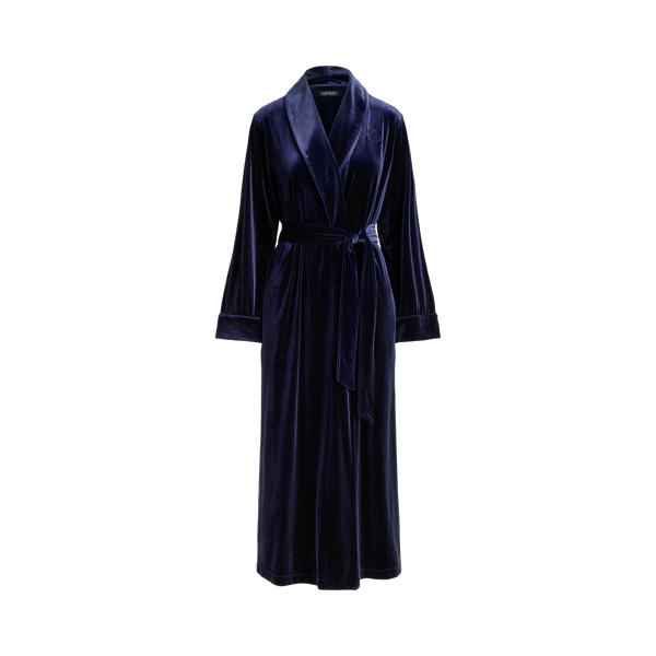 Velvet Long Shawl-Collar Robe