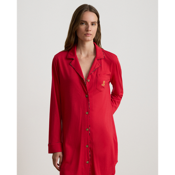 Camicia da notte con finitura scozzese