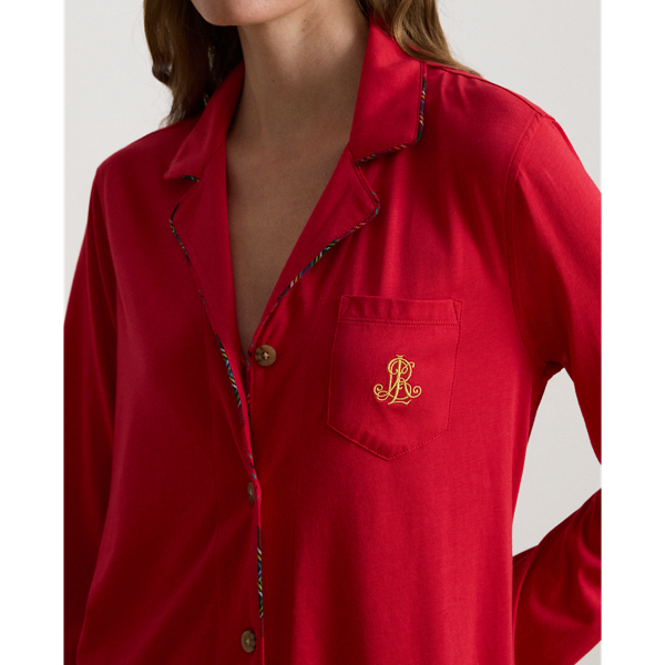 Camicia da notte con finitura scozzese