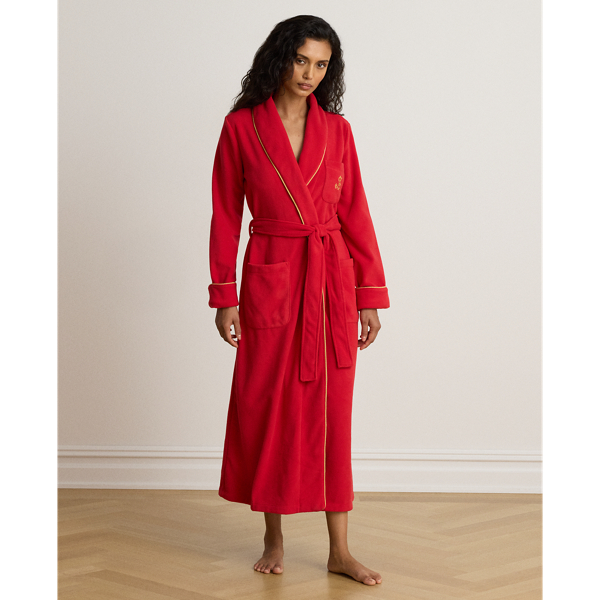 Microfleece Long Shawl-Collar Robe