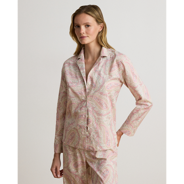 Ivory Print Paisley Cotton-Blend Lawn Sleep Set Lauren 3