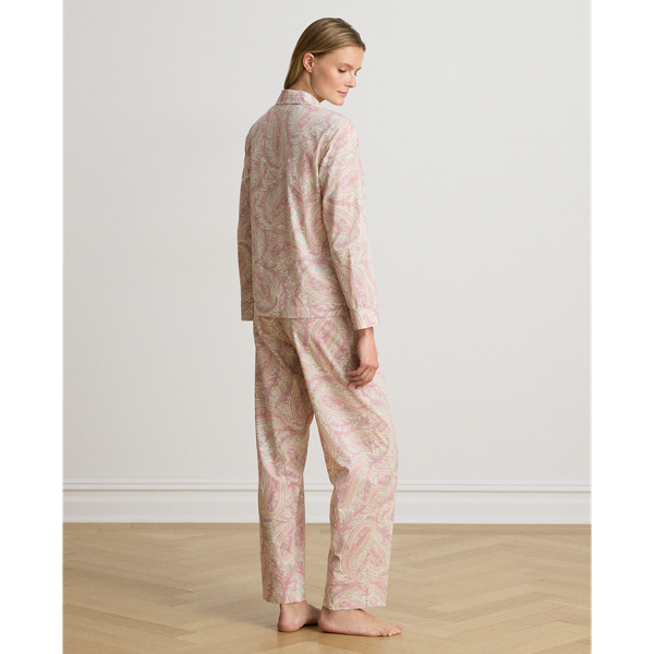 Ivory Print Paisley Cotton-Blend Lawn Sleep Set Lauren 4