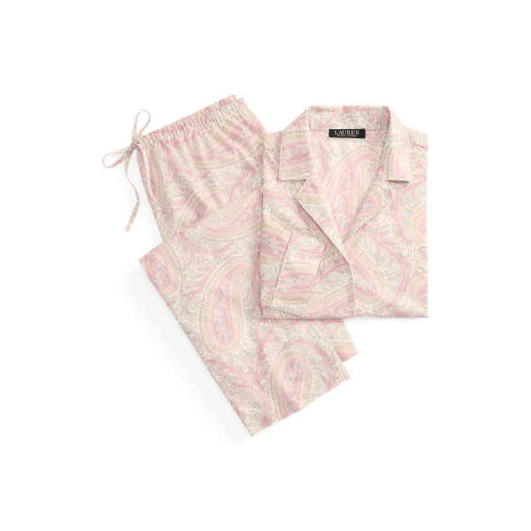 Ivory Print Paisley Cotton-Blend Lawn Sleep Set Lauren 2