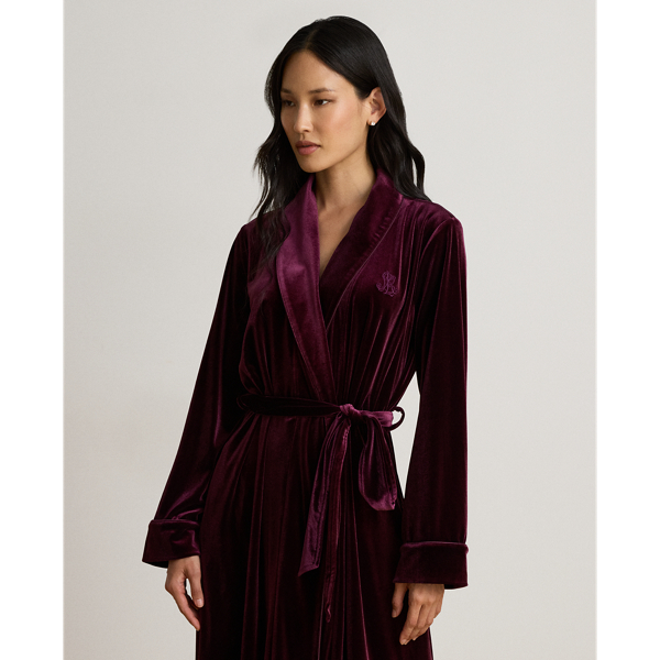 Velvet Long Shawl-Collar Robe