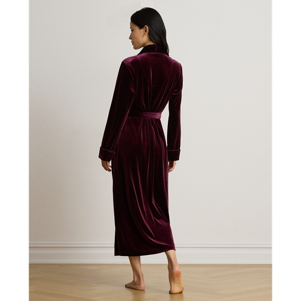 Velvet Long Shawl-Collar Robe