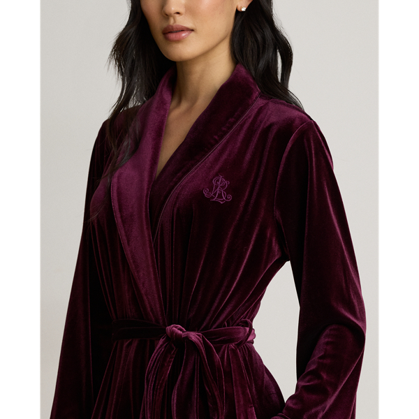 Velvet Long Shawl-Collar Robe
