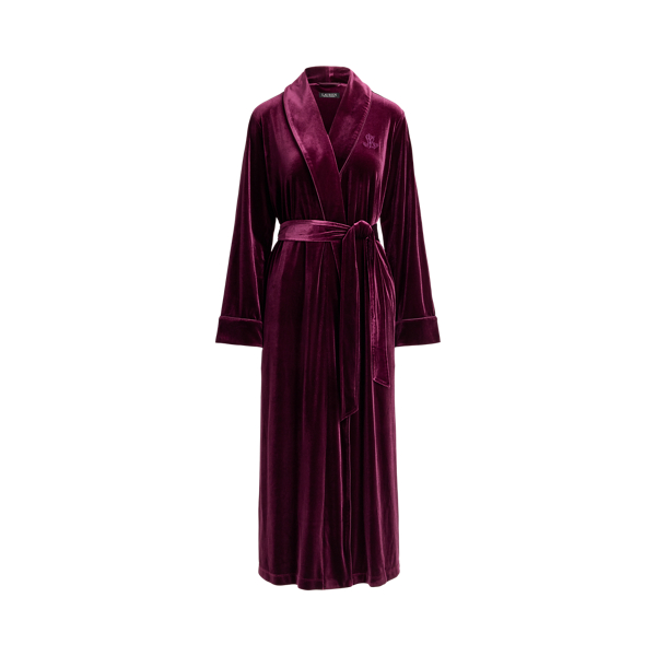 Velvet Long Shawl-Collar Robe