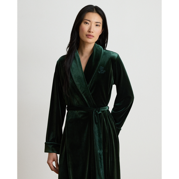 Velvet Long Shawl-Collar Robe