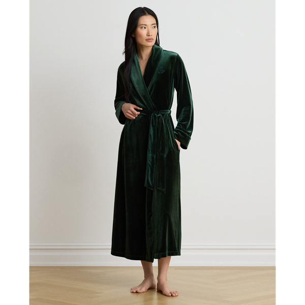 Velvet Long Shawl-Collar Robe