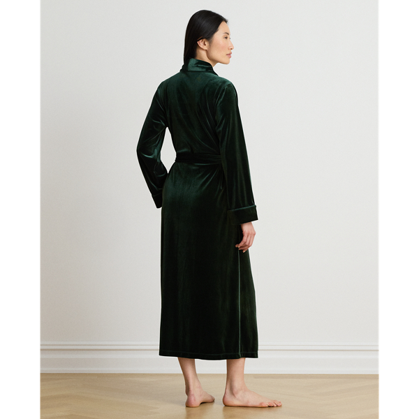 Velvet Long Shawl-Collar Robe