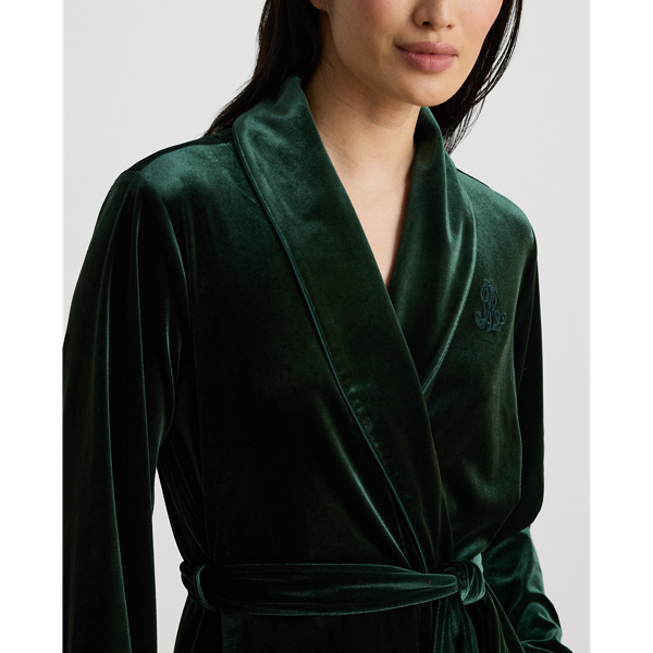 Velvet Long Shawl-Collar Robe