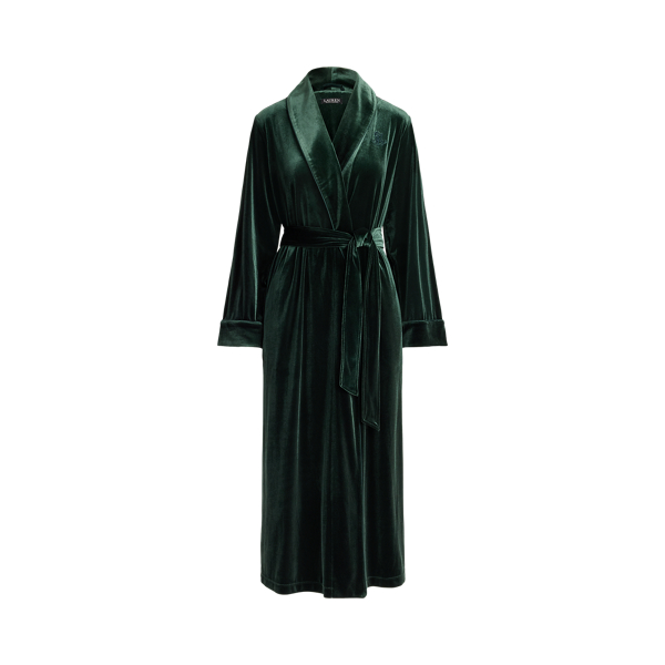 Velvet Long Shawl-Collar Robe
