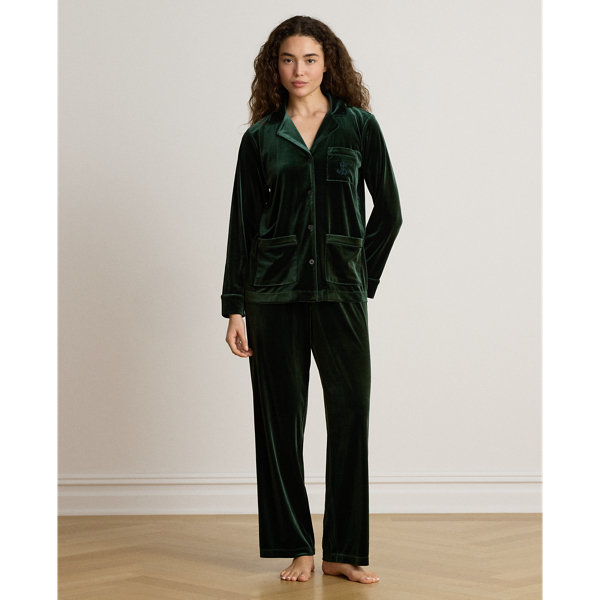 Green Velvet Sleep Set Lauren 1