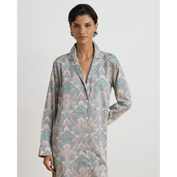 Paisley Cotton-Blend Sateen Sleep Shirt