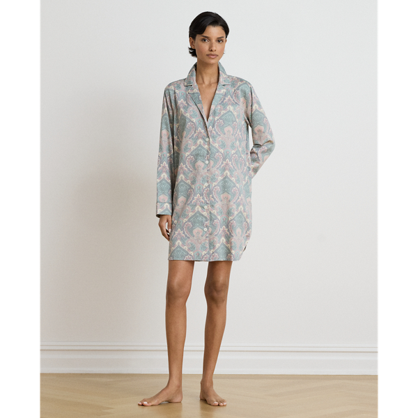 Paisley Cotton-Blend Sateen Sleep Shirt