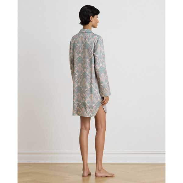 Paisley Cotton-Blend Sateen Sleep Shirt