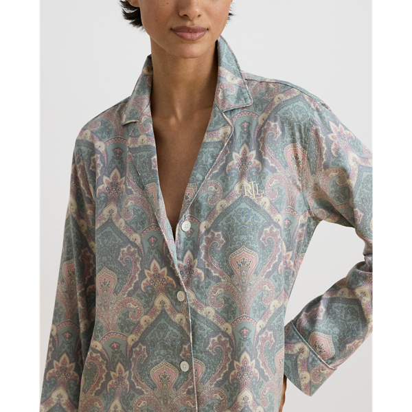 Paisley Cotton-Blend Sateen Sleep Shirt