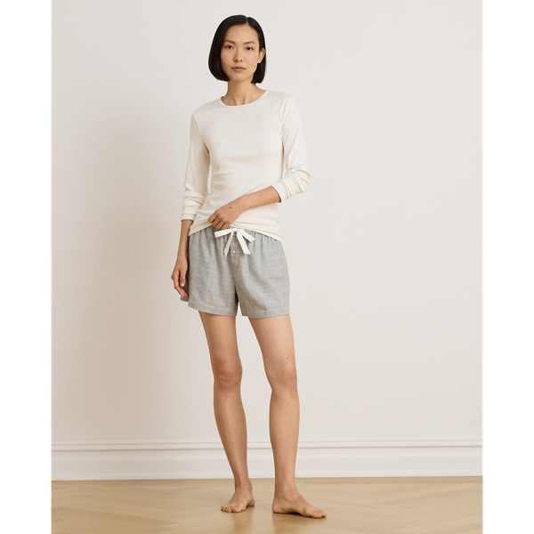 Windowpane Brushed Twill PJ Boxer Short