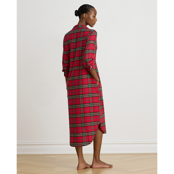Plaid Cotton-Blend Twill Sleep Shirt