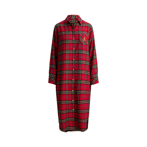 Plaid Cotton-Blend Twill Sleep Shirt