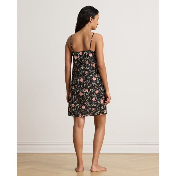 Black Ground Floral Floral Cotton-Blend Lawn Chemise Lauren 4