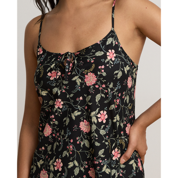 Black Ground Floral Floral Cotton-Blend Lawn Chemise Lauren 5