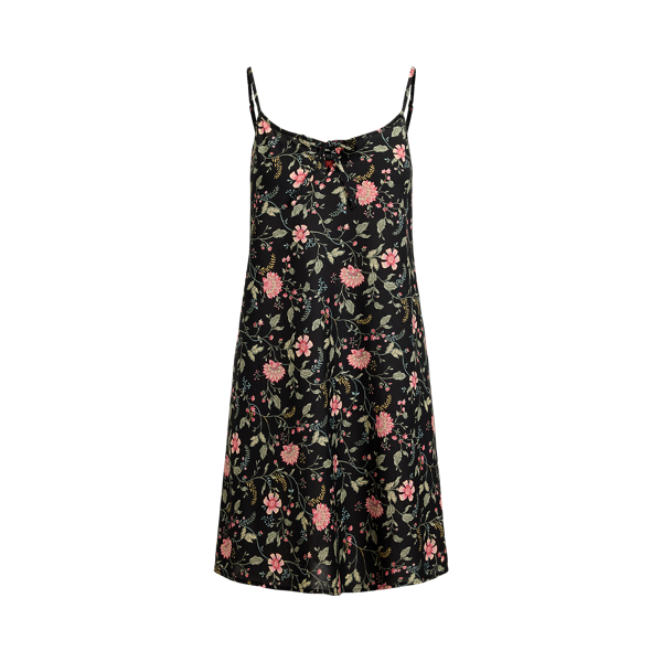 Black Ground Floral Floral Cotton-Blend Lawn Chemise Lauren 2