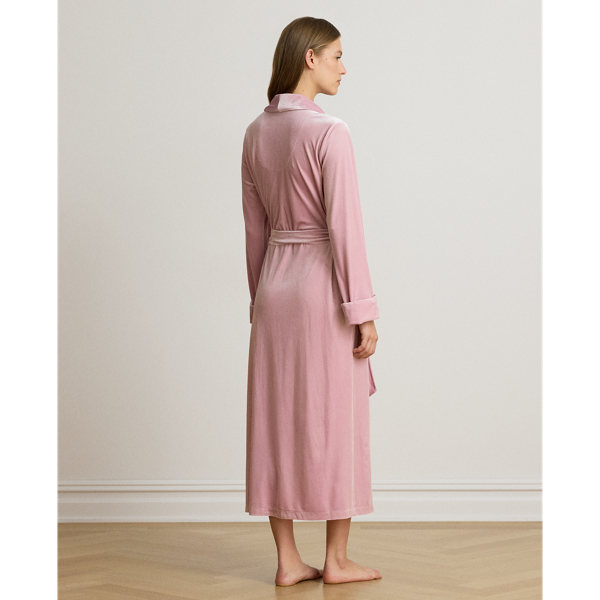 Velvet Shawl-Collar Long Robe