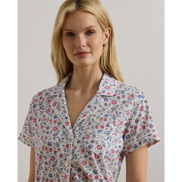Ditsy Bouquet Floral Jersey Cropped Sleep Set Lauren 6