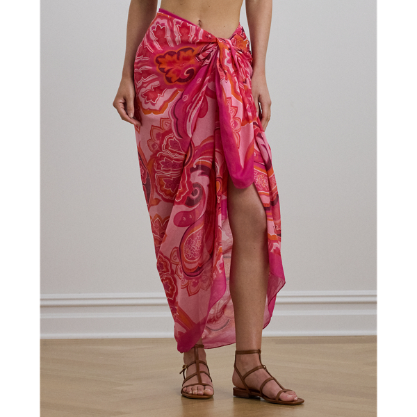 Paisley Cotton Voile Wrap Skirt Cover-Up
