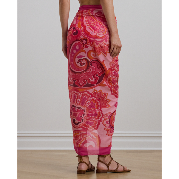 Paisley Cotton Voile Wrap Skirt Cover-Up