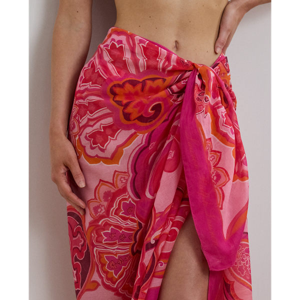 Paisley Cotton Voile Wrap Skirt Cover-Up