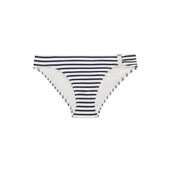 Striped Ring-Front Hipster Bikini Bottom