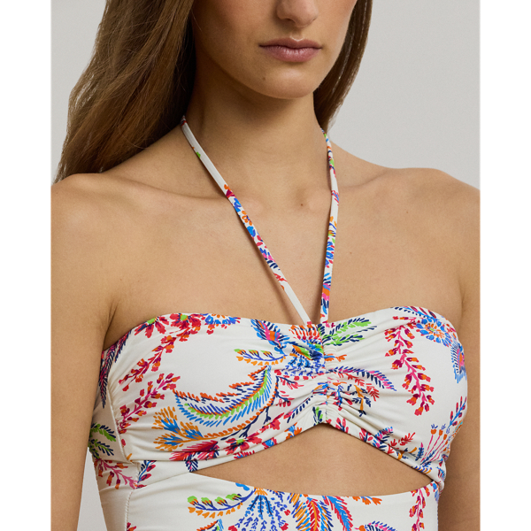 Floral Cutout Bandeau One-Piece
