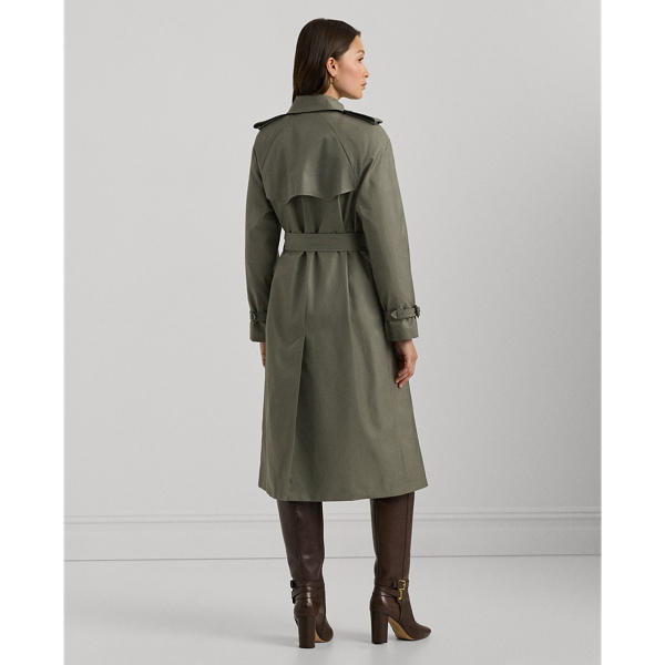 Zweireihiger Trenchcoat mit G&uuml;rtel Lauren in Olivgr&uuml;ner Farn 5