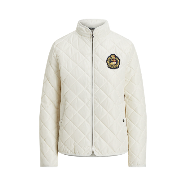 Veste matelass&eacute;e col chemin&eacute;e et &eacute;cusson