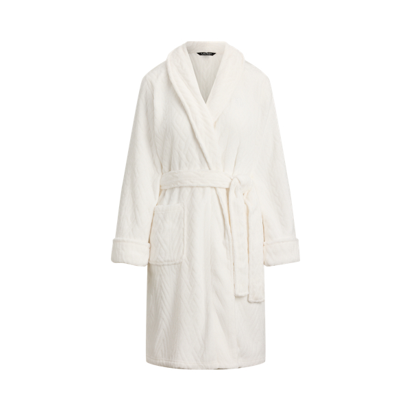 Peignoir en chenille &agrave; col ch&acirc;le