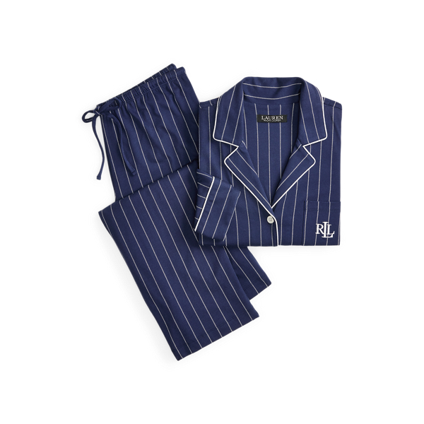 Pyjama rayé en jersey de coton Lauren en Rayure marine 2